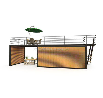 Structure principale Tubes carrées en acier galvanisé 40 pieds 20 pieds Salle de conteneurs de luxe Stand de vente Café Garde Box Office Bar