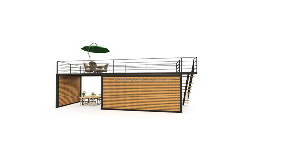 Structure principale Tubes carrées en acier galvanisé 40 pieds 20 pieds Salle de conteneurs de luxe Stand de vente Café Garde Box Office Bar