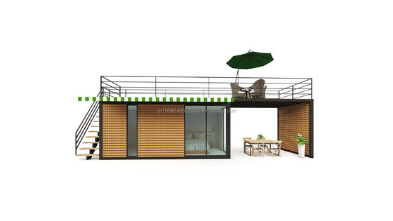Structure principale Tubes carrées en acier galvanisé 40 pieds 20 pieds Salle de conteneurs de luxe Stand de vente Café Garde Box Office Bar