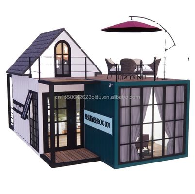 Famille de trois 20 pieds Luxe 5m Container Duplex haute Maison mobile avec des murs alternatifs et fenêtres en alliage d'aluminium