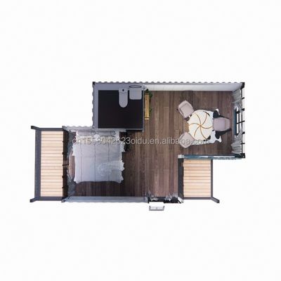 Famille de trois 20 pieds Luxe 5m Container Duplex haute Maison mobile avec des murs alternatifs et fenêtres en alliage d'aluminium